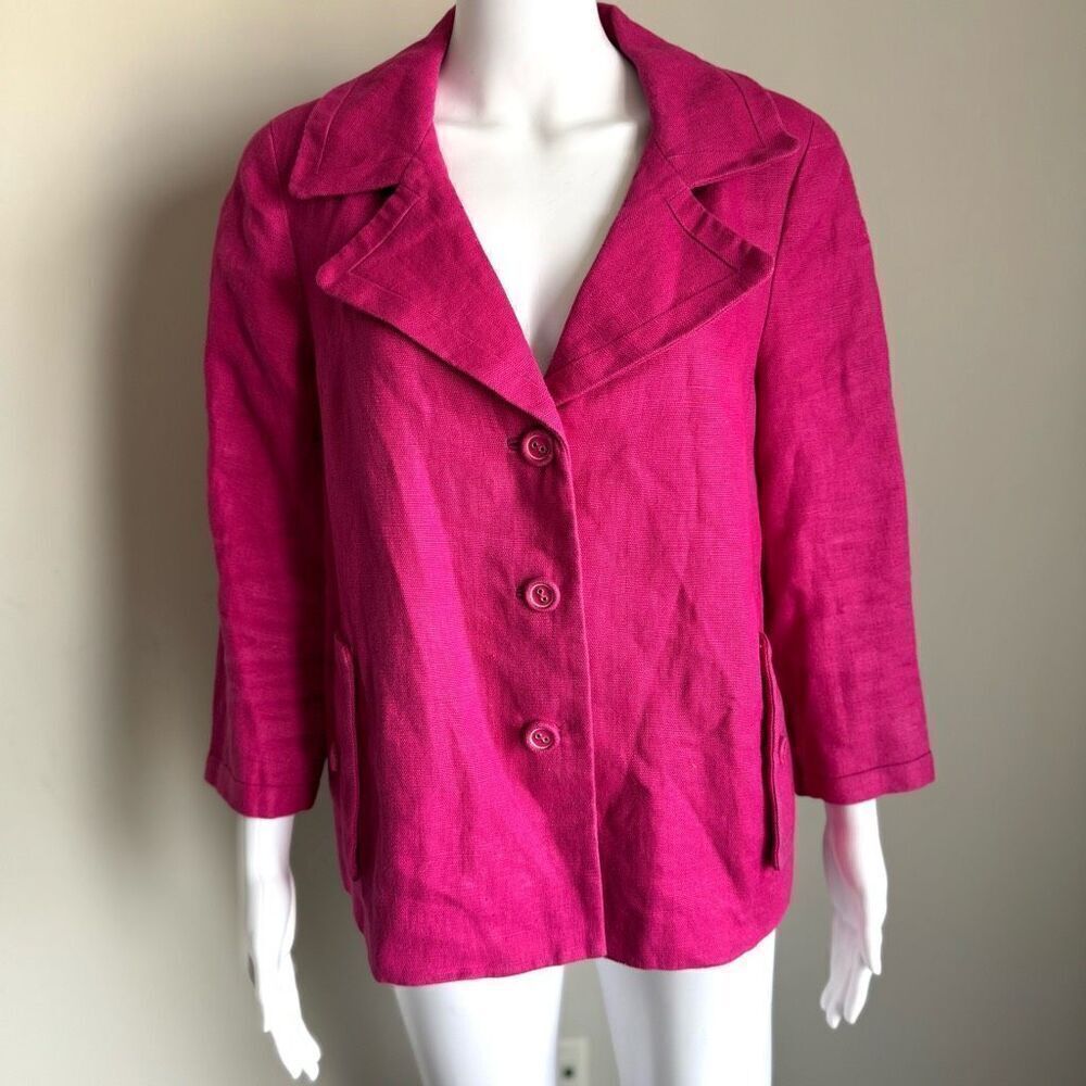 Talbots Pink Linen Blazer Size 12